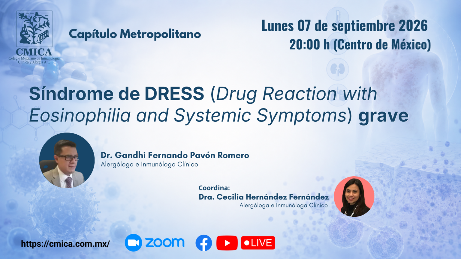 Webinar Síndrome de DRESS grave — Capítulo Metropolitano CMICA